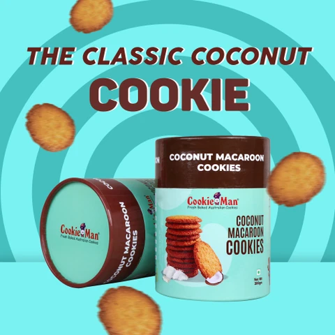 CookieMan Premium Coconut Cookies 200G Soft Delicious Coconut Biscuits Ideal For Gifting Enjoying Anytime