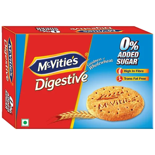 McVities Digestive High Fibre Biscuits With Wholewheat And Zero Added Sugar 150G Pack Of 4
