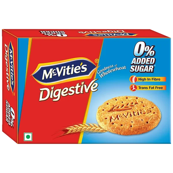 McVities Digestive High Fibre Biscuits With Wholewheat And Zero Added Sugar 150G Pack Of 4
