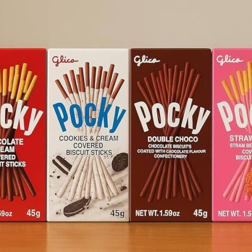 Pocky Sticks Variety Pack Coverd With Crunchy Biscuit Chocolate Strawberry Double Chocolate Cookies & Cream Pack Of 4