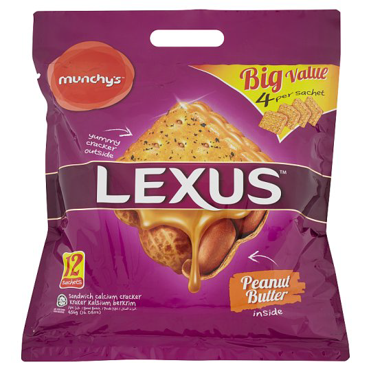 MUNCHY’S LEXUS PEANUT BUTTER SANDWICH CRACKER 418G