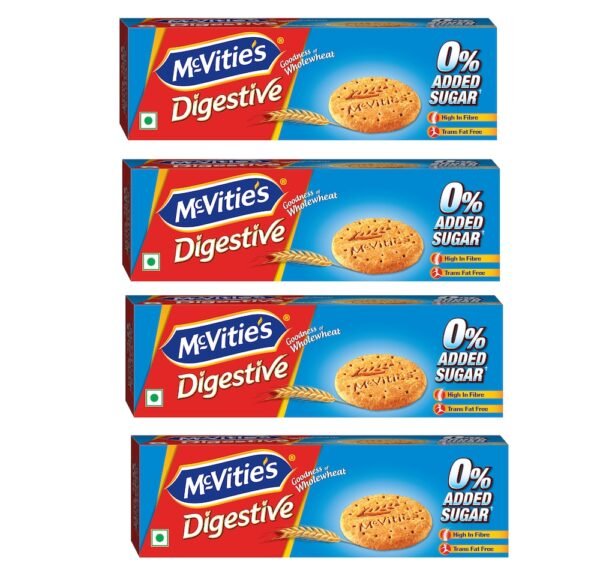 McVities Digestive High Fibre Biscuits With Wholewheat And Zero Added Sugar 150G Pack Of 4