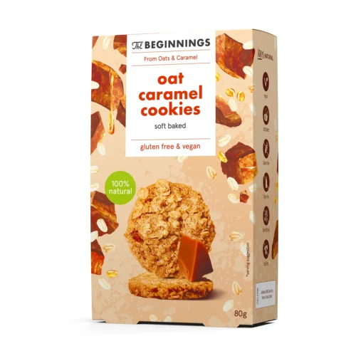 oatcaramelcookies The Beginnings Oat Caramel Cookies Soft Baked Natural Gluten and Preservative free 80 g