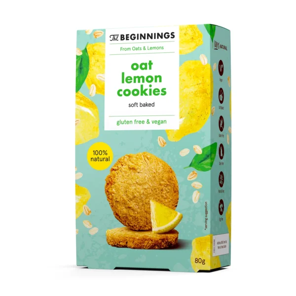 The Beginnings Oat Lemon Cookies Natural Gluten and Preservative free 80 g